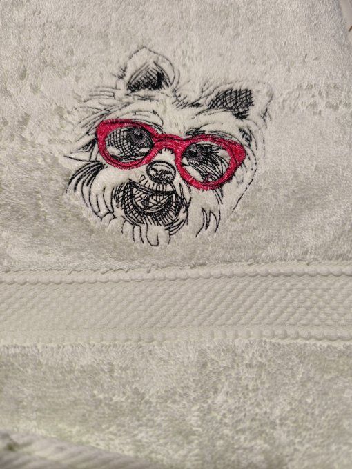 COFFRET  SERVIETTE  BRODEE + GANT