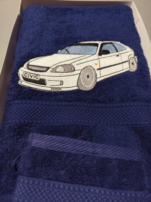 COFFRET  SERVIETTE  BRODEE + GANT    