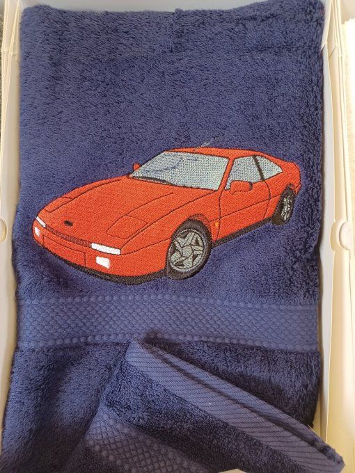 COFFRET  SERVIETTE + GANT BRODE VENTURI